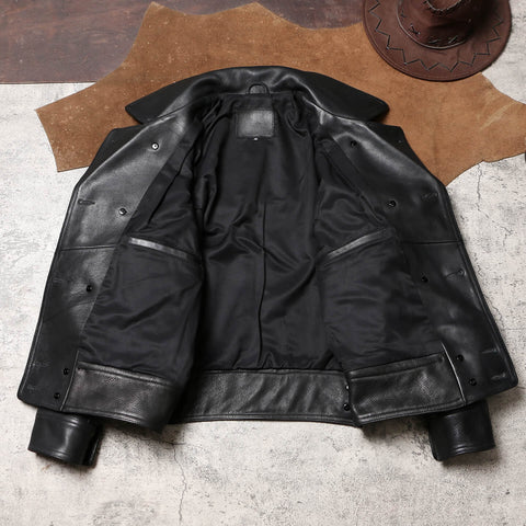 Men's Double Breasted Leather Jacket