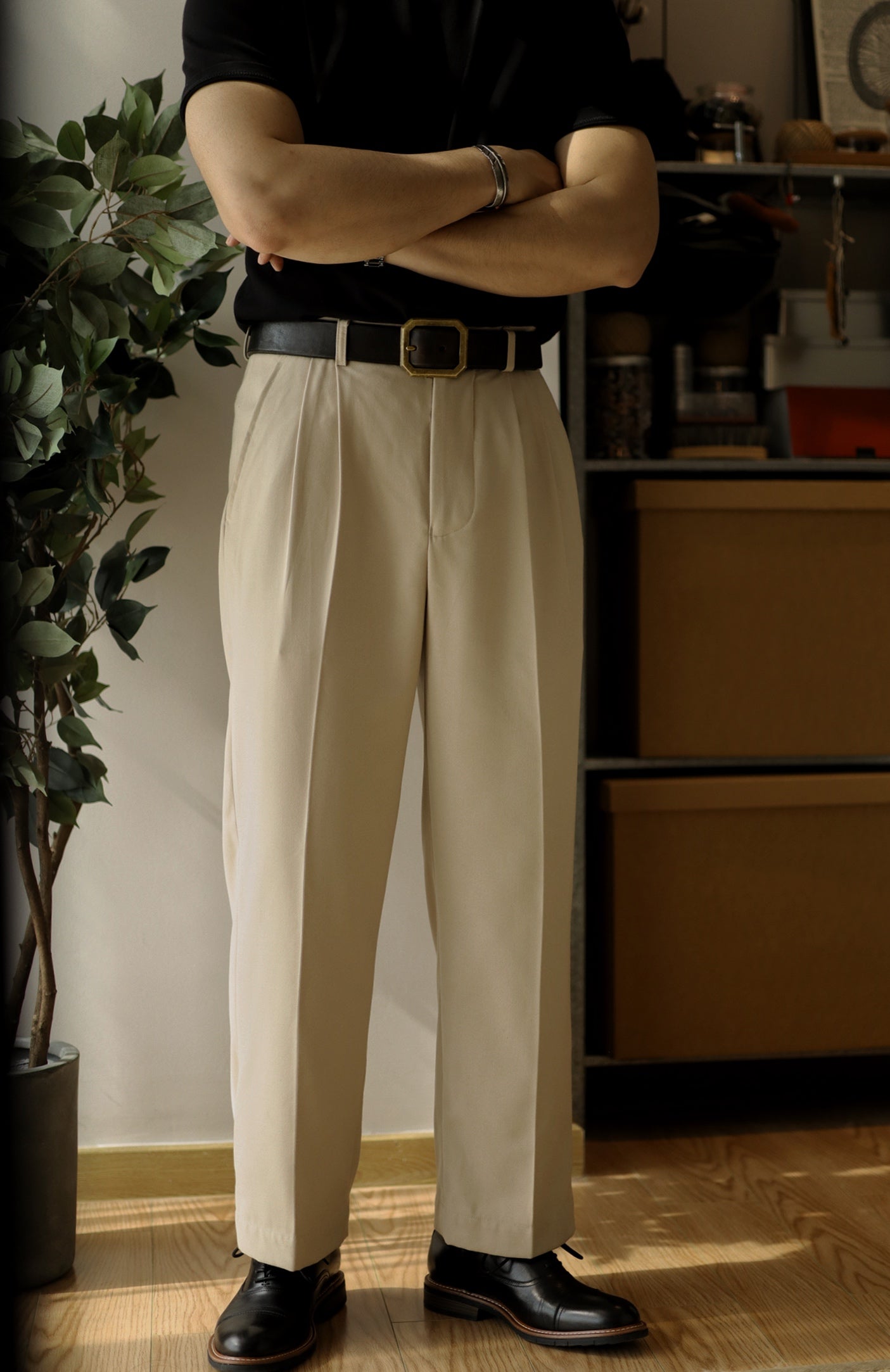 Dress Pants Mens High Waisted Double Pleated Trousers Men's Double Pleated Wide Leg Pants 30 Black Dress Pants Mens High Waisted Double Pleated Trousers Men's Double Pleated Wide Leg Pants 30 Black