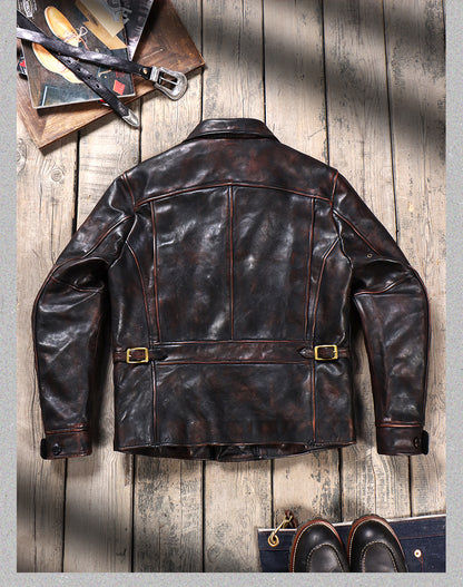 1950s Distressed Motorcycle Leather Jacket