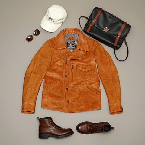 Men's Motorcycle Jacket Amber