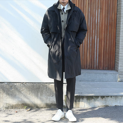 Manteau en duvet à revers crantés pour homme