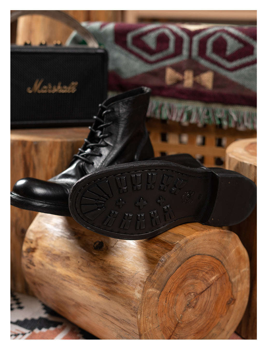 Men's Washed Cap Toe Dress Boots 46 / Coffee