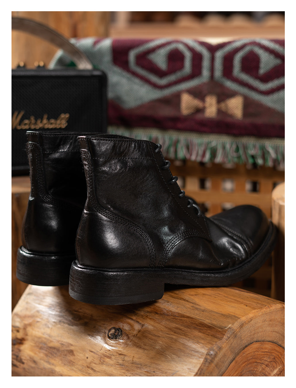 Men's Washed Cap Toe Dress Boots Crush on Retro Men's Washed Cap Toe Dress Boots Crush on Retro