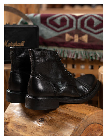 Bottes habillées en cuir pour hommes Brogue Café