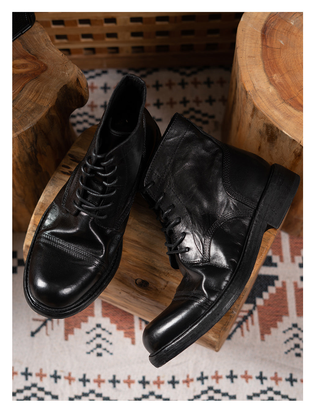 Bottes habillées en cuir pour hommes Brogue Café