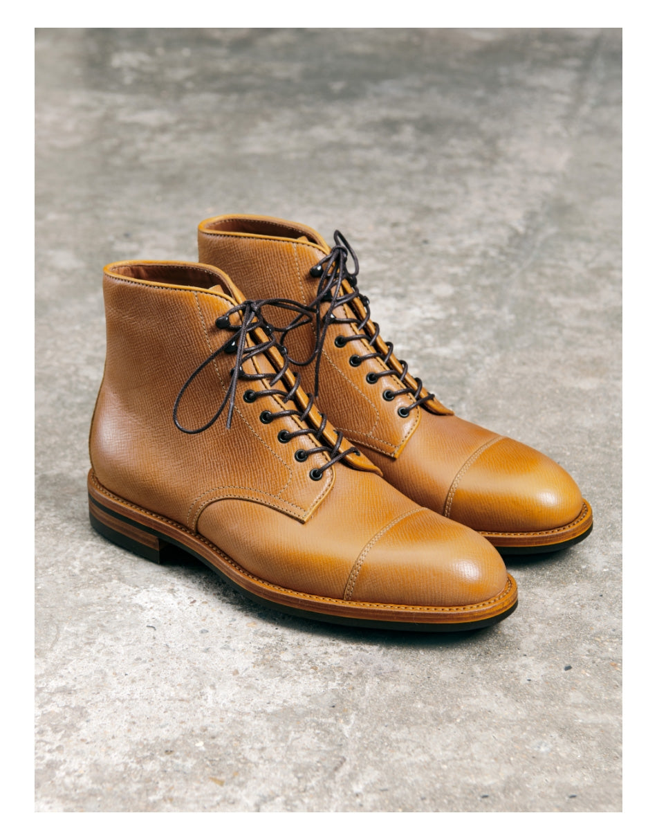 Bottes Derby en cuir texturé pour hommes