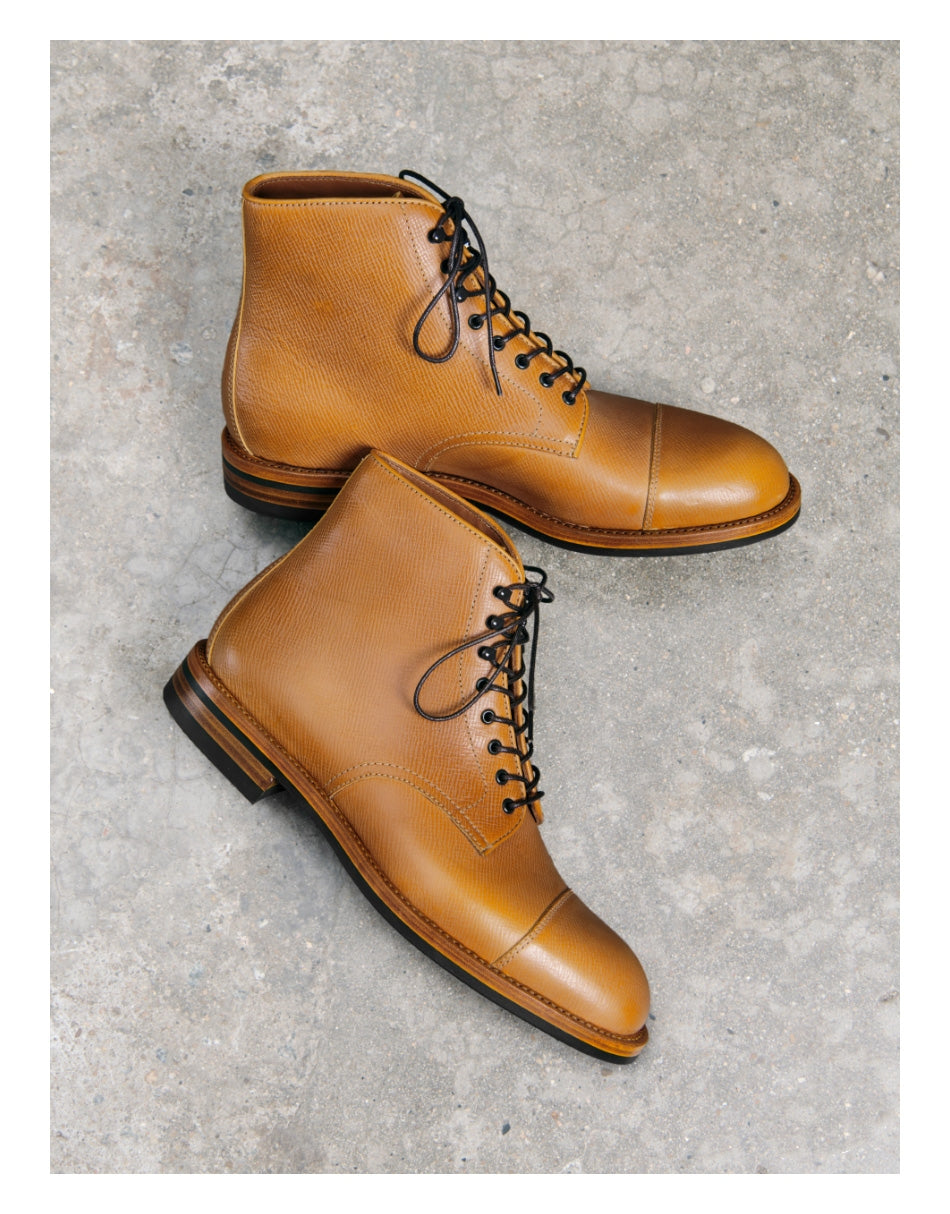 Bottes Derby en cuir texturé pour hommes