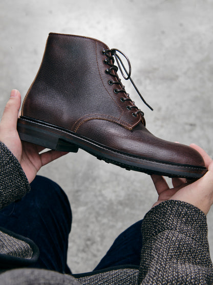 Bottes Derby en cuir texturé pour hommes