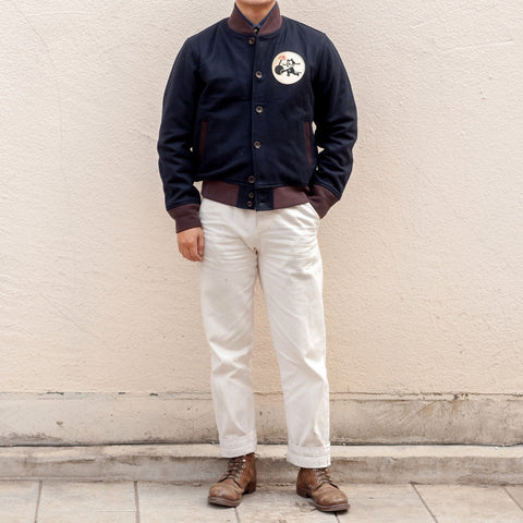 Men's Embroidered Wool Baseball Jacket