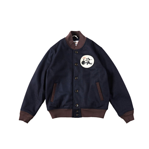 Men's Embroidered Wool Baseball Jacket