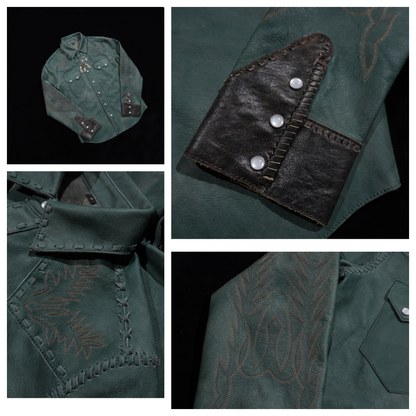 Men's Embroidered Western Leather Shirt