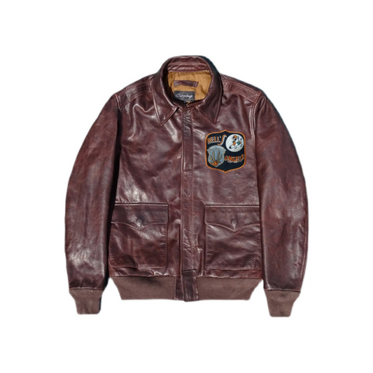 Embroidery Type A2 Flight Leather Jacket