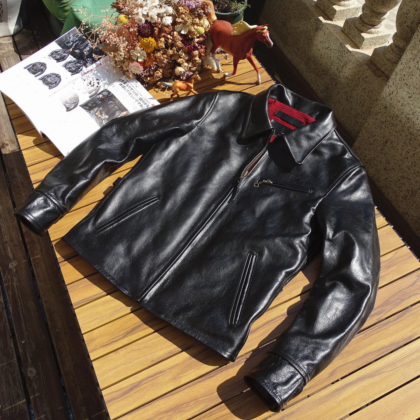 Men's 1930s Sports Leather Jacket Horsehide