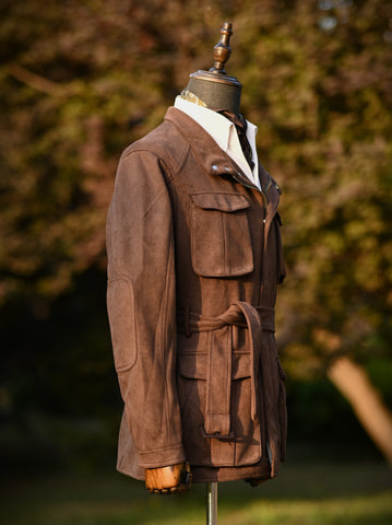 Veste Safari en faux suède pour homme