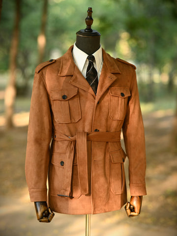 Veste Safari en faux suède pour homme