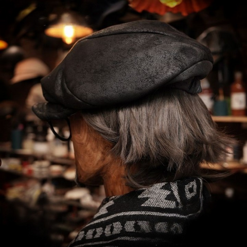 Faux Leather Peaked Cap