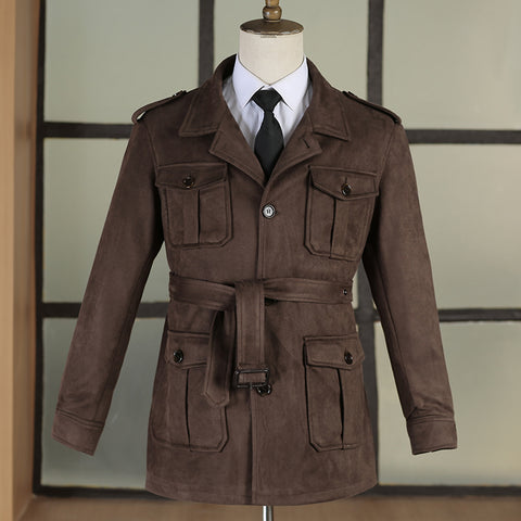 Veste Safari en faux suède pour homme