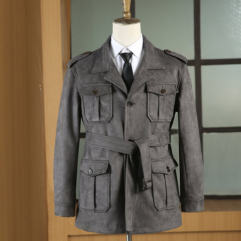 Veste Safari en faux suède pour homme