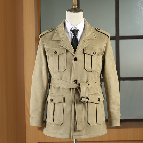 Veste Safari en faux suède pour homme