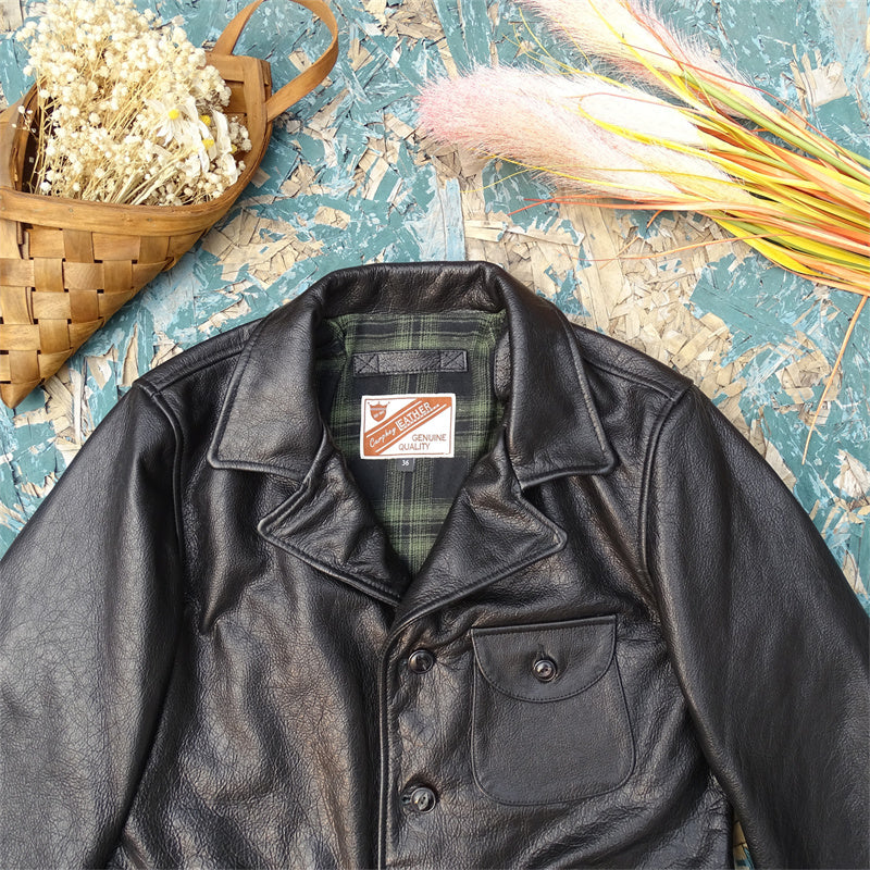 Leather work jacket sale