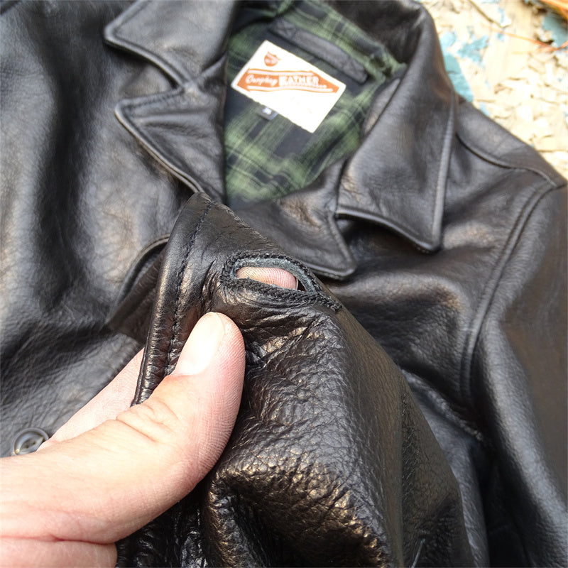 Men's Four Corners Leather Jacket Thick