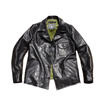 Black Four Corners Leather Jacket Horsehide