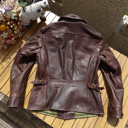 Men's Four Corners Leather Jacket Brown