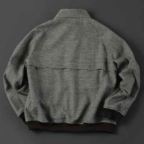 Men's Houndstooth Tweed Bomber Jacket