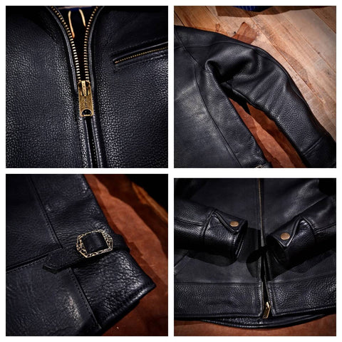 Men's Gentleman Biker Leather Jacket