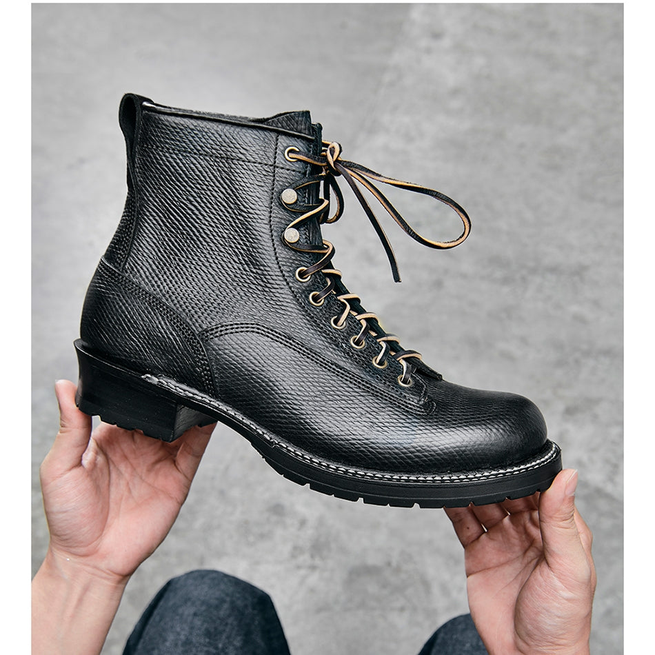 Men's Grain Leather Logger Boots