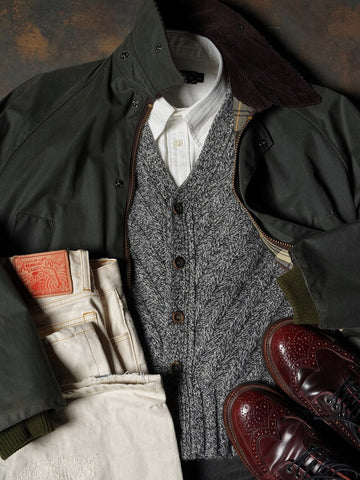 Men's Gray Shetland Wool Vest