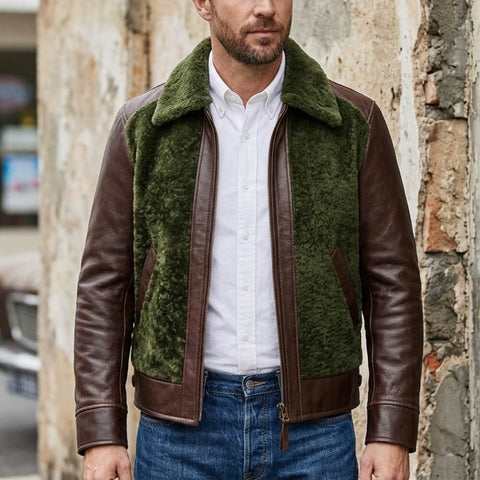 Men's Green Grizzly Shearling Jacket