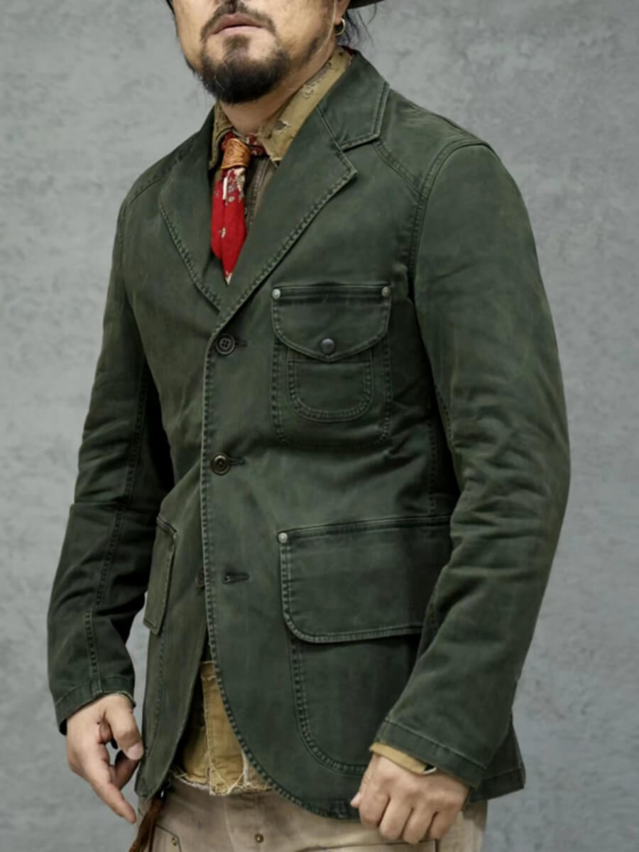 Men's Safari Suit Blazer Green
