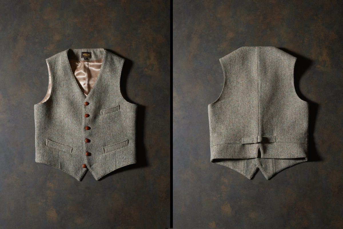 Vintage Wool Tweed Lined Vest good - XL