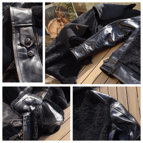 Veste en cuir Grizzly pour homme