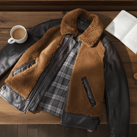 Veste en cuir Grizzly pour homme