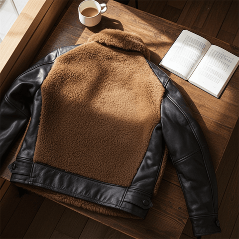 Veste en cuir Grizzly pour homme