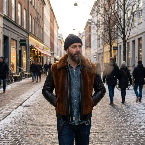 Men's Grizzly Shearling Coat — Premium Horsehide Edition