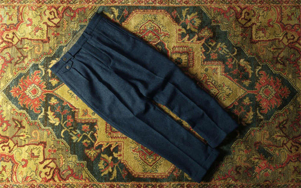 Men's Herringbone Tweed Pants Blue