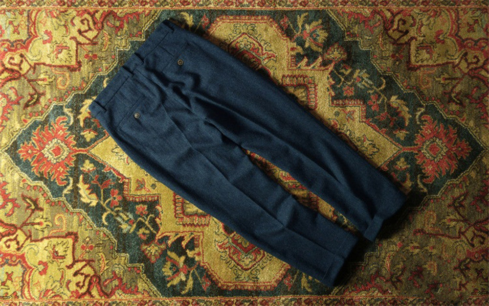 Men's Herringbone Tweed Pants Blue