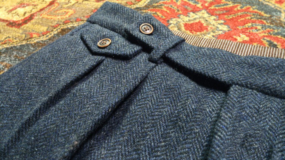 Men's Herringbone Tweed Pants Blue