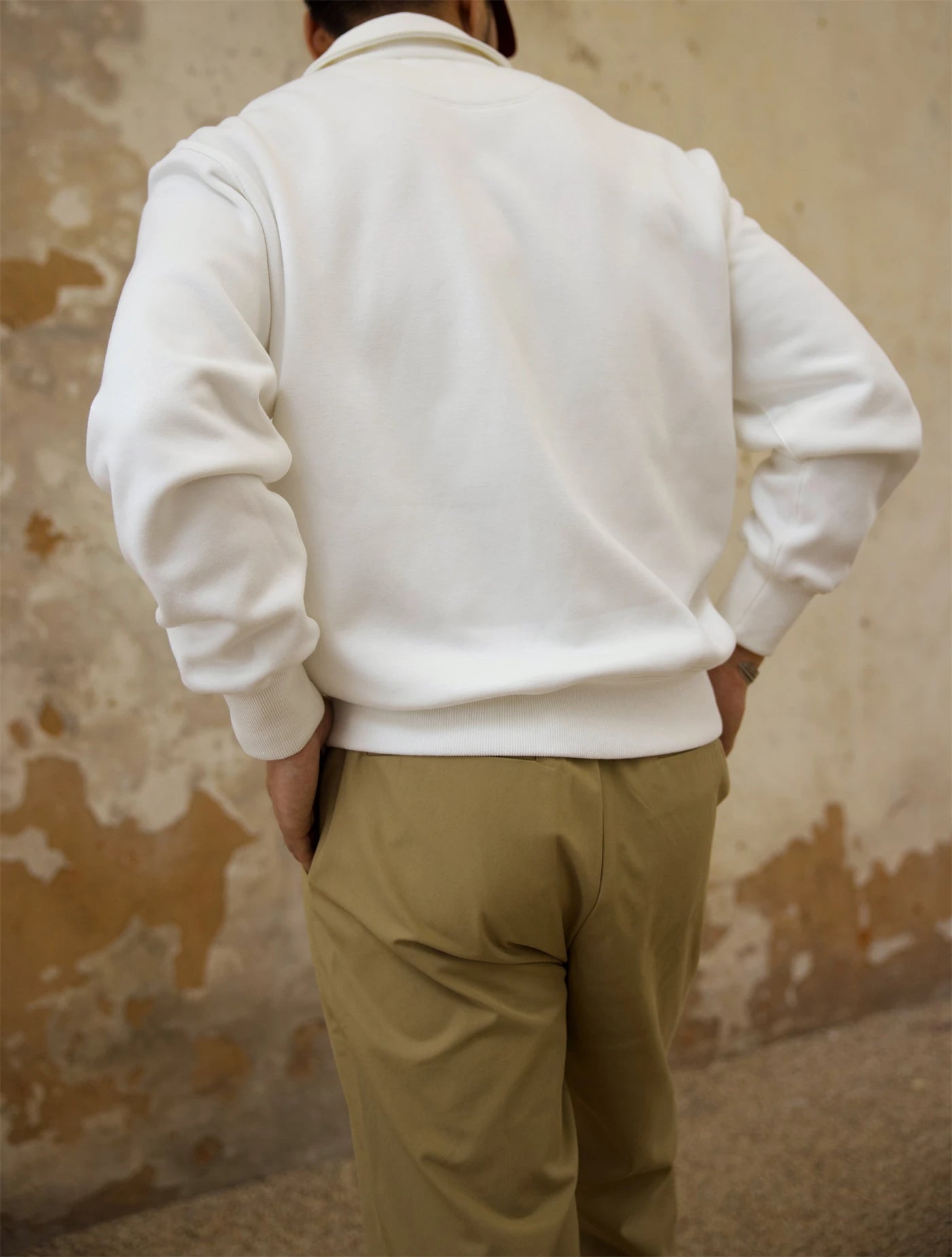 Sweat-shirt à manches longues et demi-zip pour homme