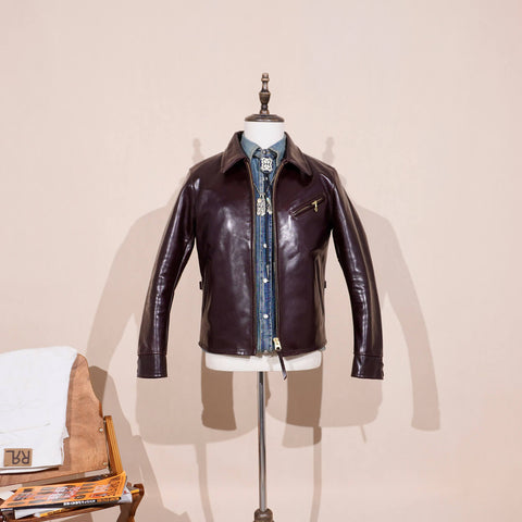 Men's Half Belt Sports Leather Jacket