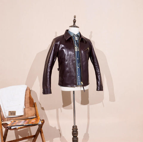 Men's Half Belt Sports Leather Jacket