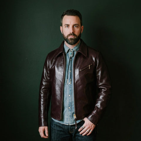 Men's Half Belt Sports Leather Jacket