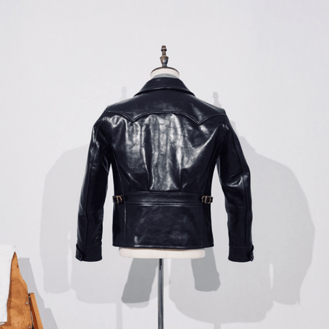 Men's Half Belt Sports Leather Jacket