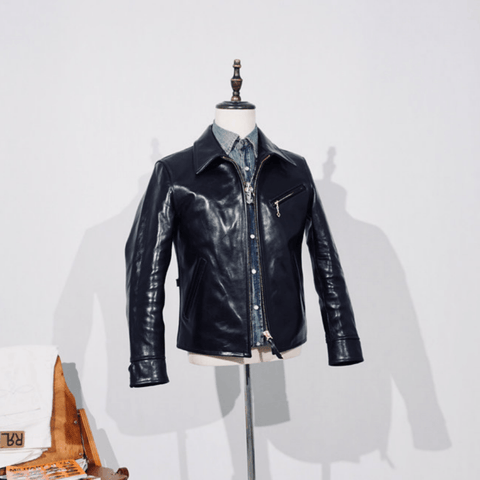 Men's Half Belt Sports Leather Jacket