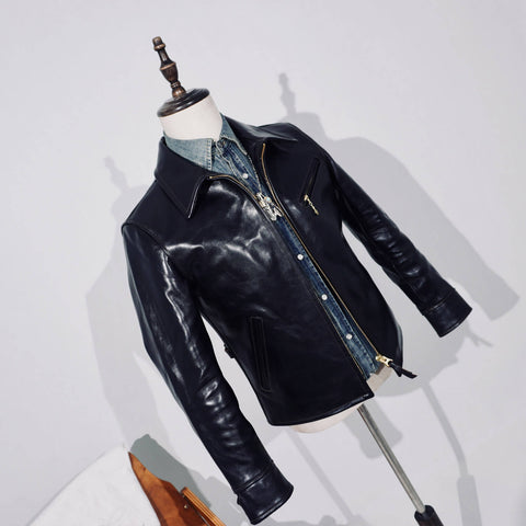 Men's Half Belt Sports Leather Jacket