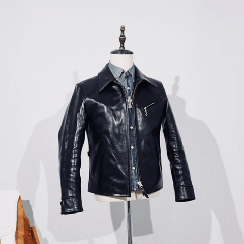 Men's Half Belt Sports Leather Jacket