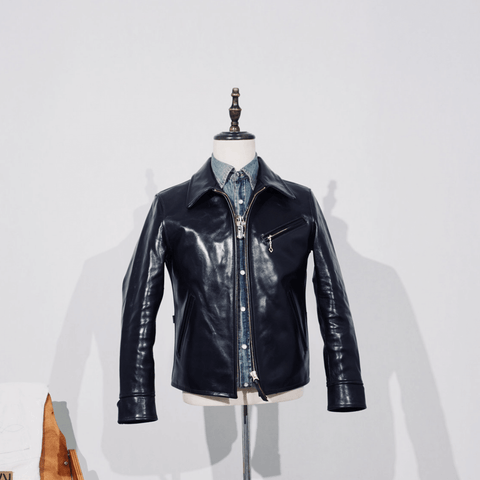 Men's Half Belt Sports Leather Jacket